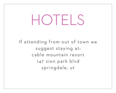 Colorful Names Bat Mitzvah Lodging Cards