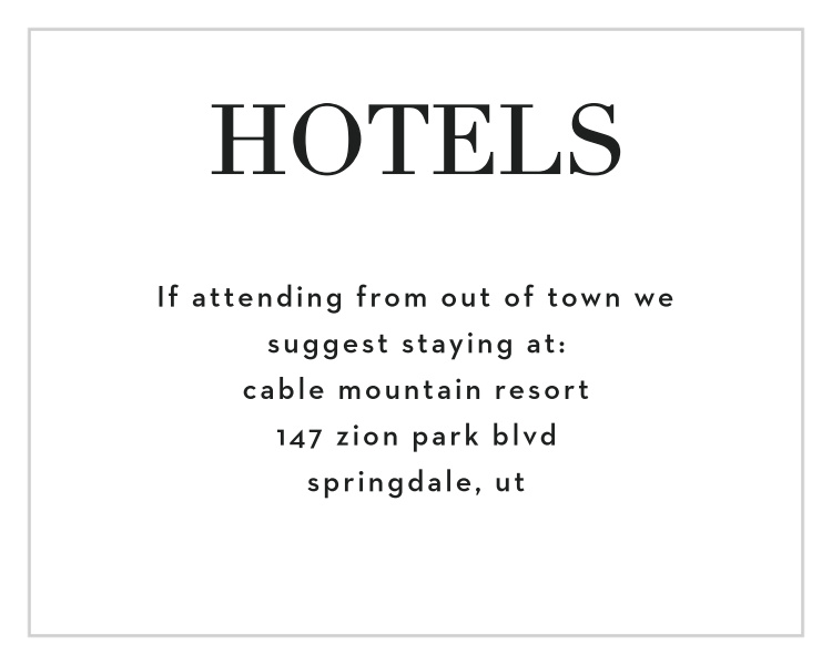 Bold Names Bat Mitzvah Lodging Cards
