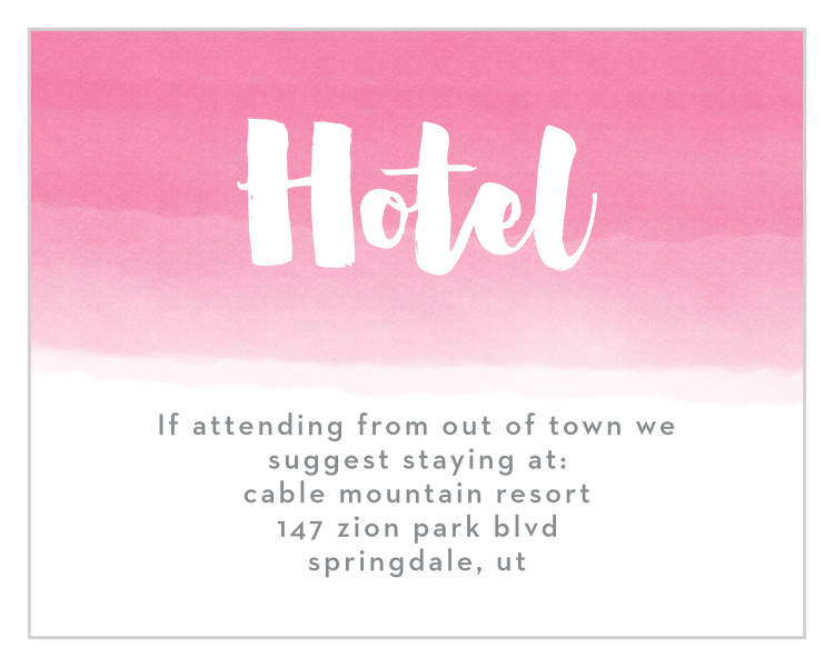 Watercolor Ombre Bat Mitzvah Lodging Cards