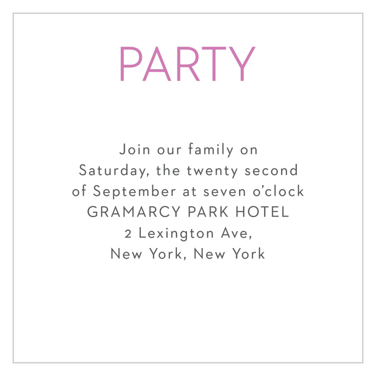 Colorful Names Bat Mitzvah Reception Cards