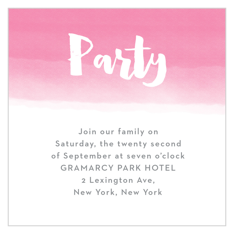 Watercolor Ombre Bat Mitzvah Reception Cards