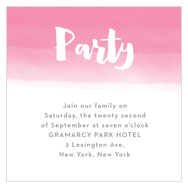 Watercolor Ombre Bat Mitzvah Reception Cards