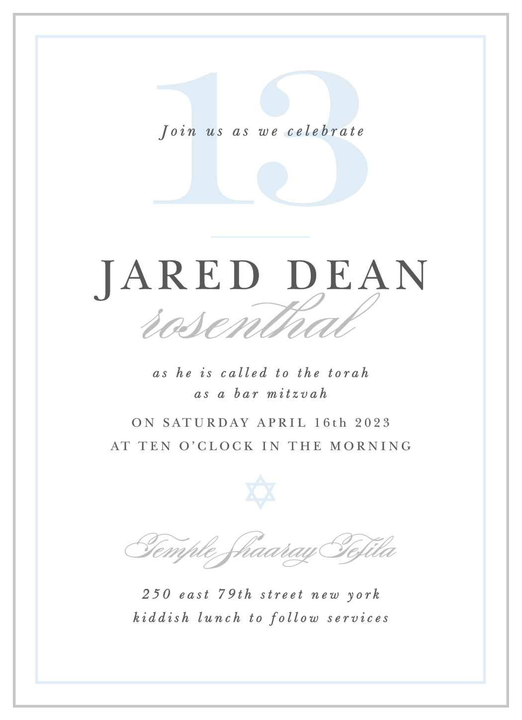 Thrilling Thirteen Bar Mitzvah Invitations