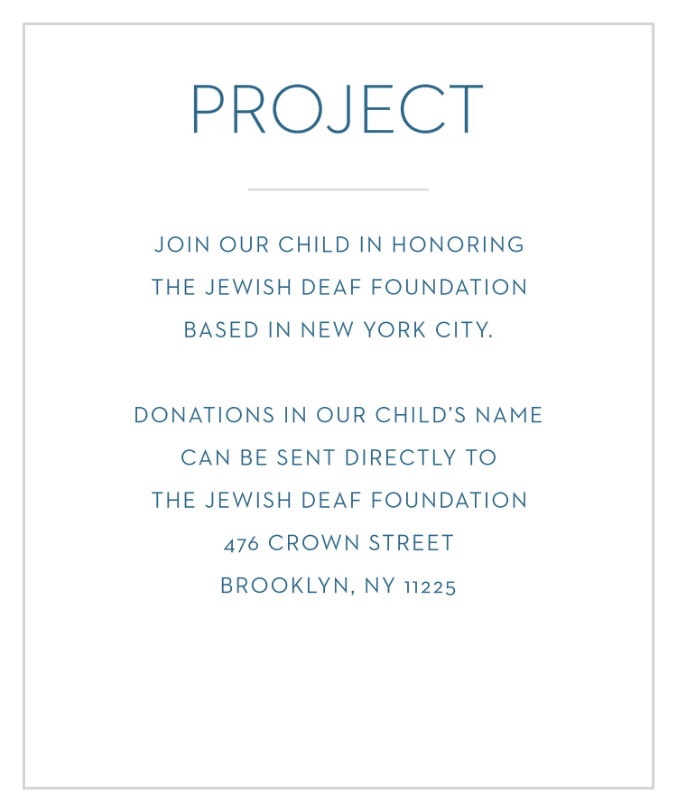 Mod Tallis Bar Mitzvah Project Cards