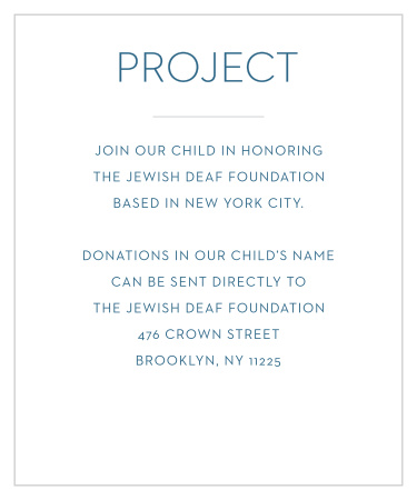 Mod Tallis Bar Mitzvah Project Cards