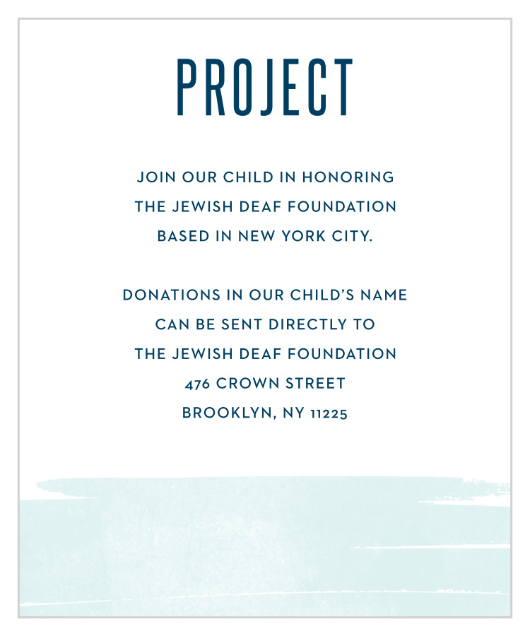 Pleasant Paintbrush Bar Mitzvah Project Cards