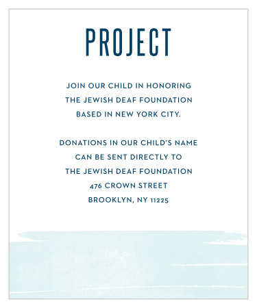 Pleasant Paintbrush Bar Mitzvah Project Cards