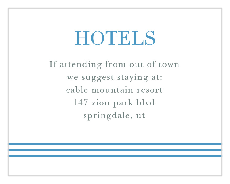 Star of David Bar Mitzvah Lodging Cards