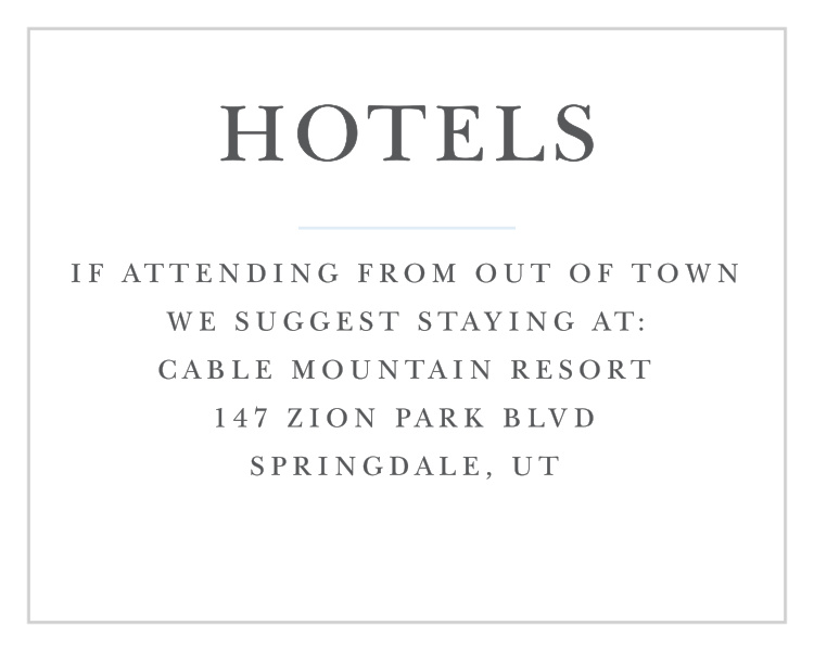 Thrilling Thirteen Bar Mitzvah Lodging Cards