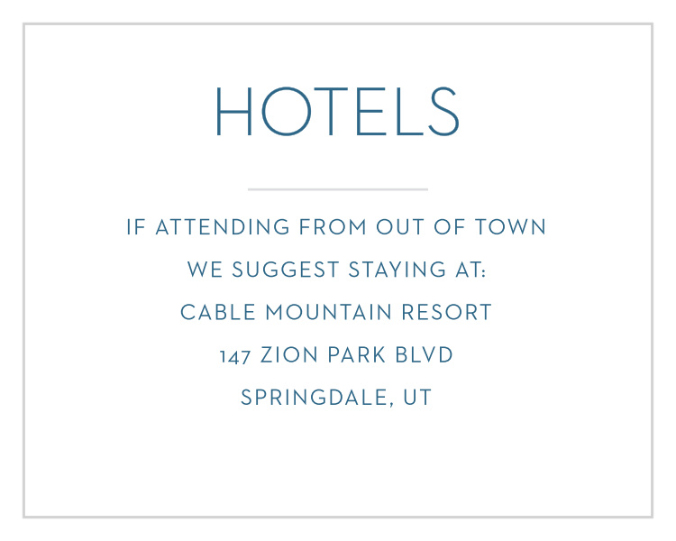 Mod Tallis Bar Mitzvah Lodging Cards