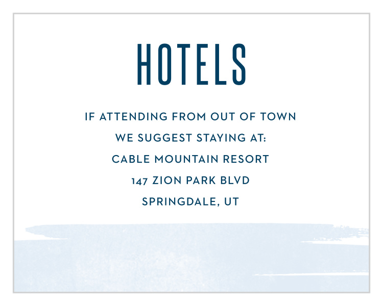 Pleasant Paintbrush Bar Mitzvah Lodging Cards