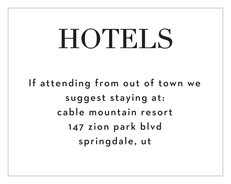 Bold Names Bar Mitzvah Lodging Cards