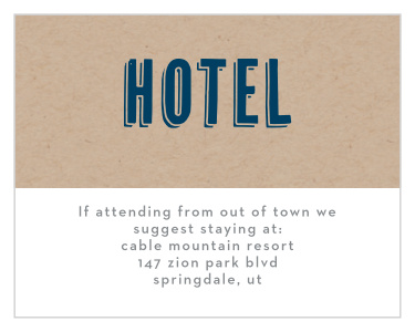 Rustic Kraft Bar Mitzvah Lodging Cards