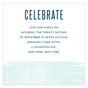 Pleasant Paintbrush Bar Mitzvah Reception Cards