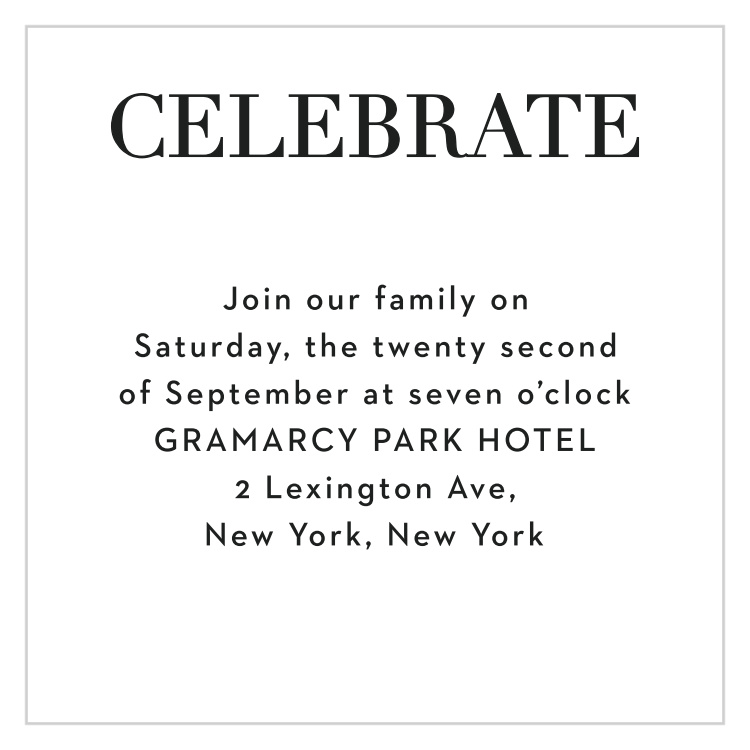 Bold Names Bar Mitzvah Reception Cards