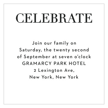 Bold Names Bar Mitzvah Reception Cards
