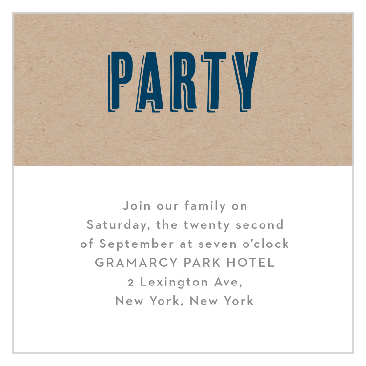 Rustic Kraft Bar Mitzvah Reception Cards