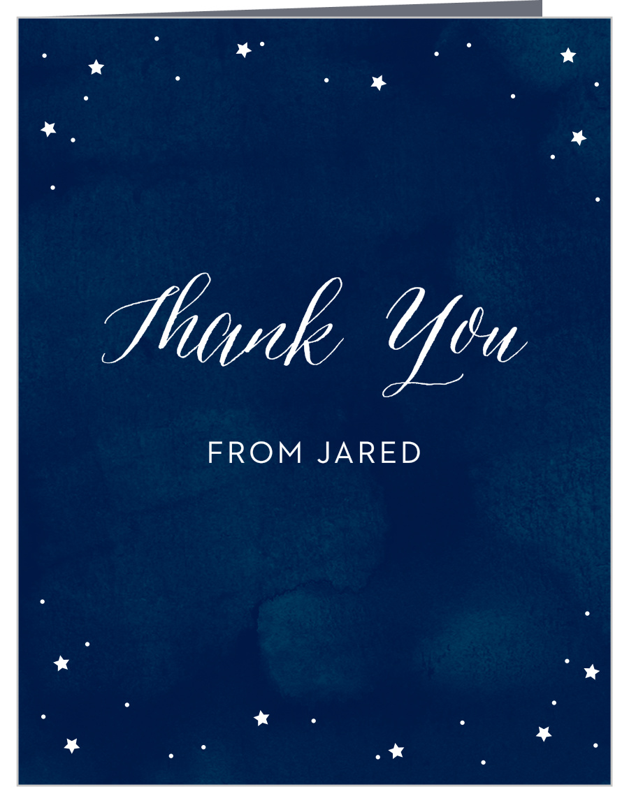 Starry Night Bar Mitzvah Thank You Cards