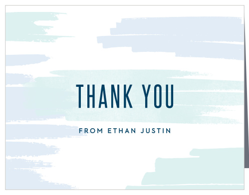 Pleasant Paintbrush Bar Mitzvah Thank You Cards