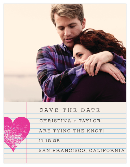 Passing Notes Save-the-Date Cards guarantee that your guests mark their calendars well in advance of your special day.