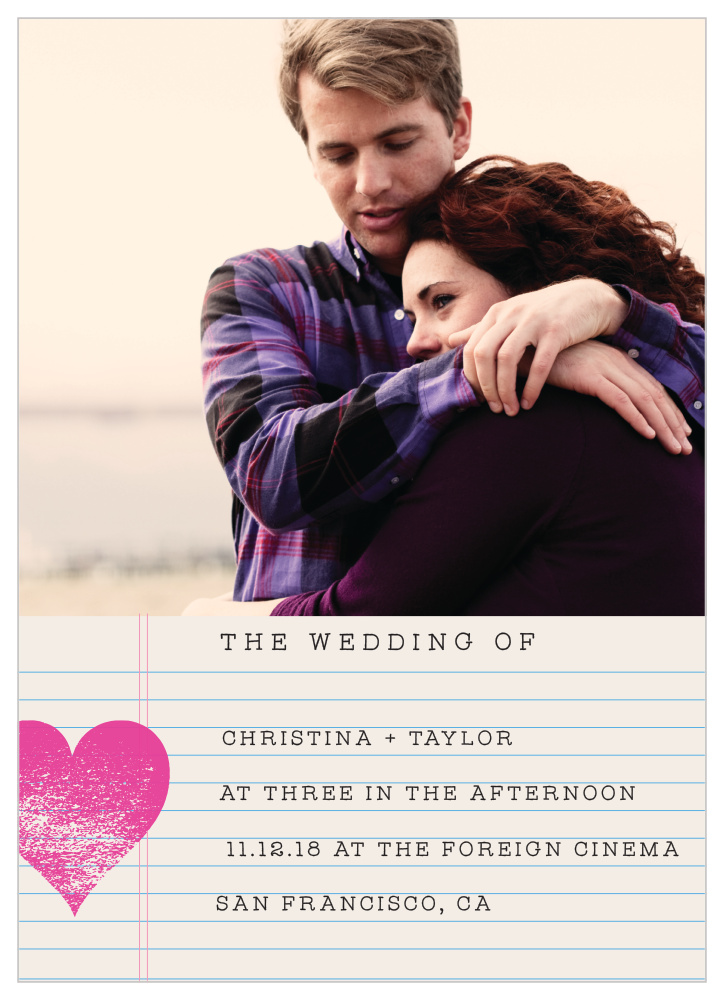 Passing Notes Wedding Invitations