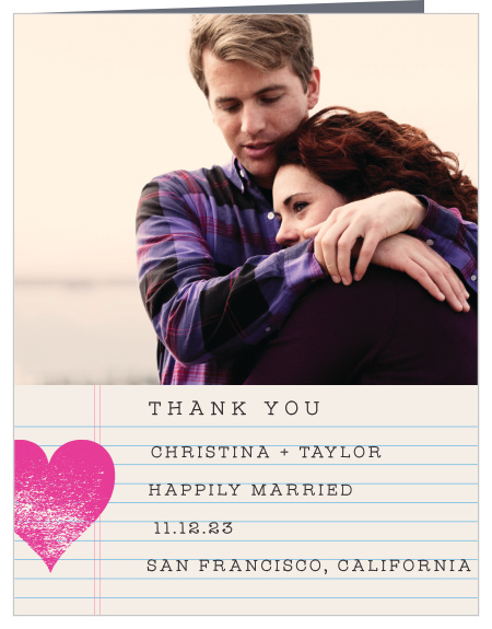 Passing Notes Wedding Thank You Cards