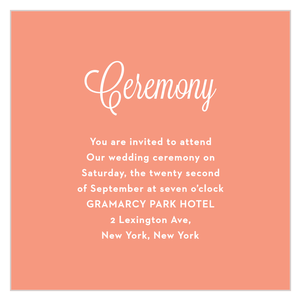 Le Jardinier Ceremony Cards