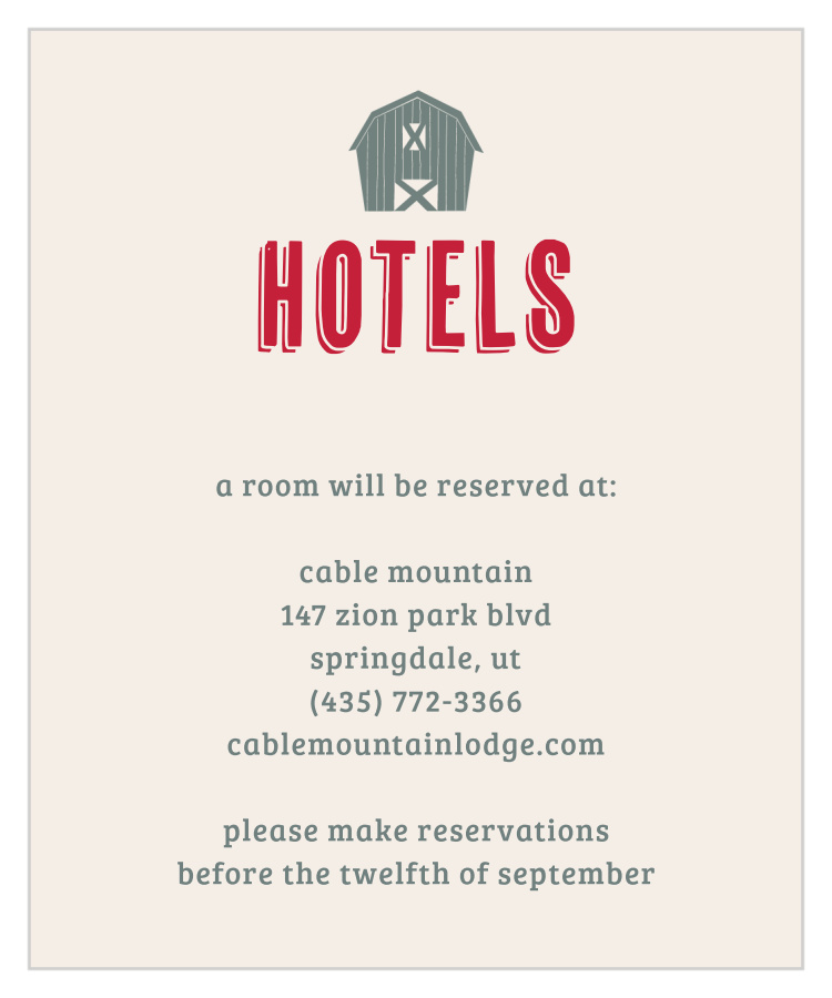 Do-Si-Do Accommodation Cards