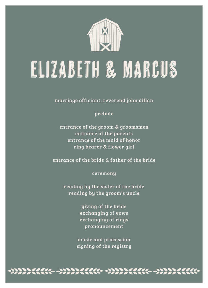 Do-Si-Do Wedding Programs