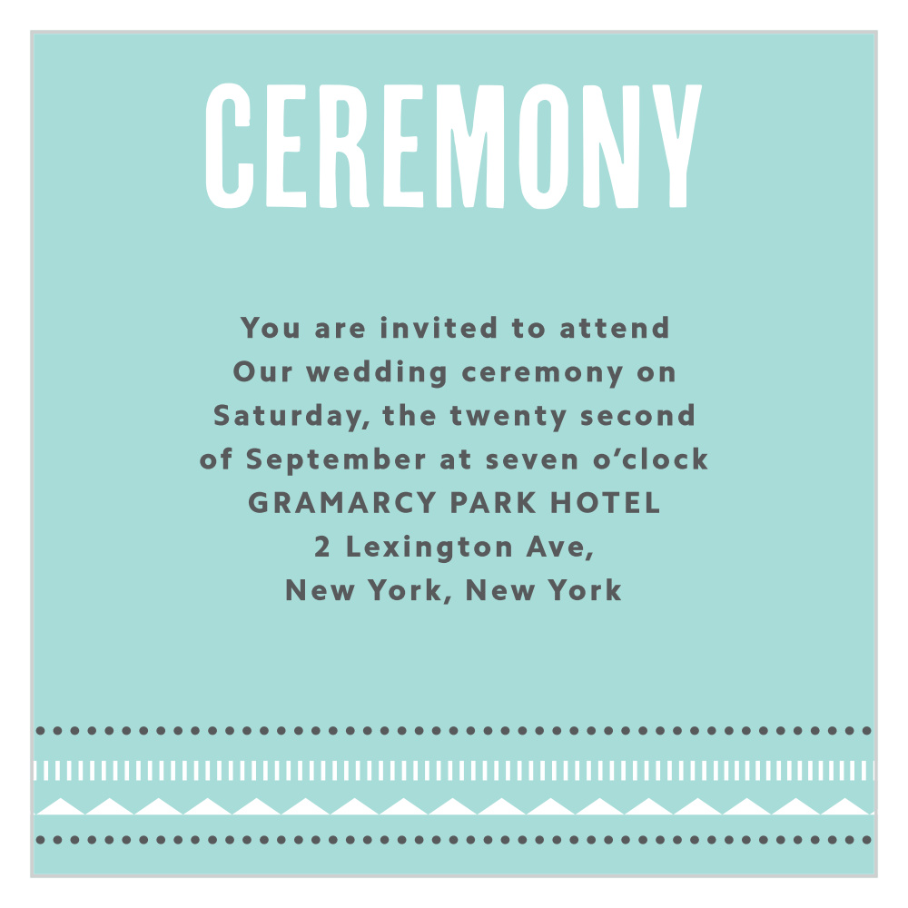 Deco Charm Ceremony Cards