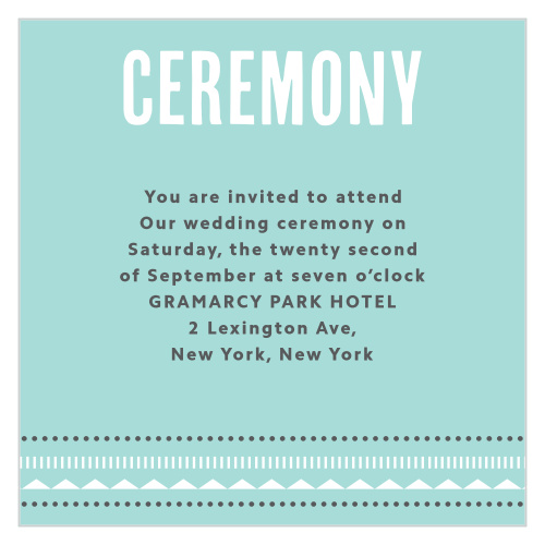 Deco Charm Ceremony Cards