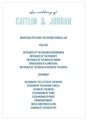 Guide your guests through every moment of your ceremony with our matching Dream Big Wedding Programs.