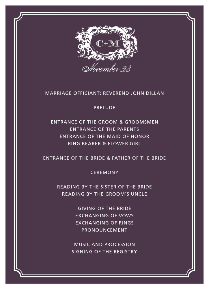 Style & Grace Wedding Programs