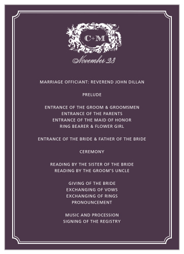 Style & Grace Wedding Programs
