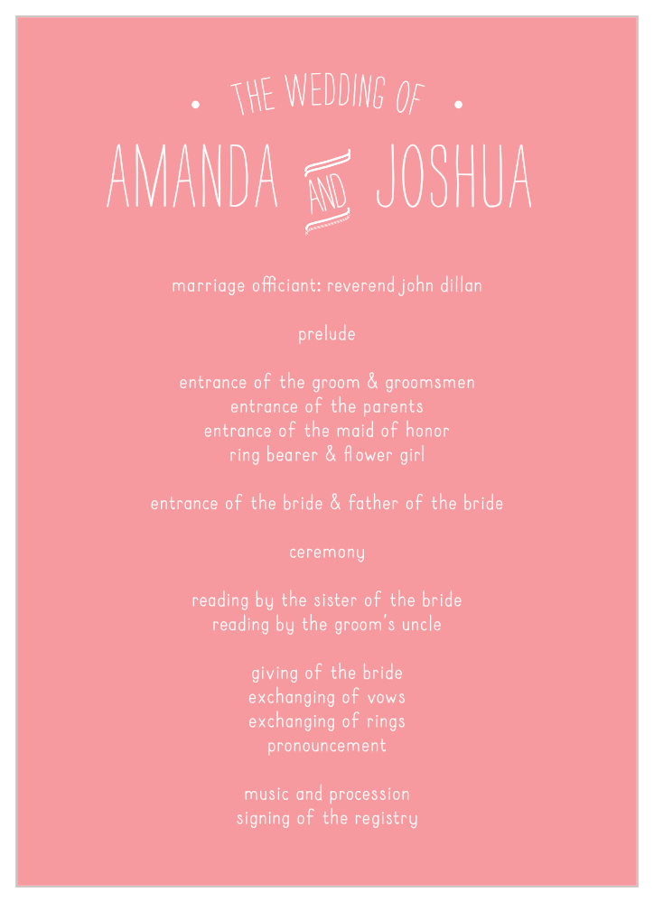 Simple Seal Wedding Programs