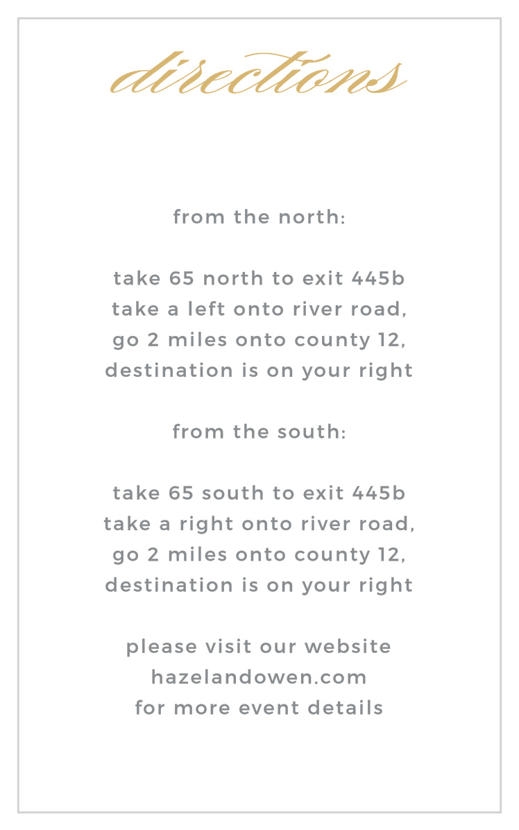 Golden City Foil Bat Mitzvah Direction Cards