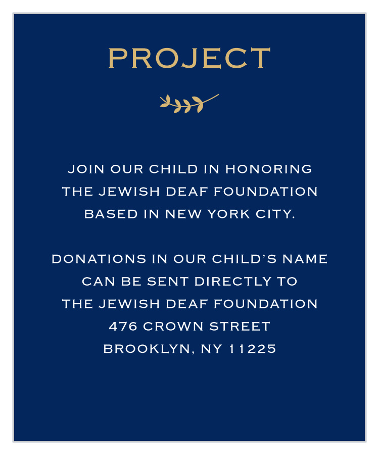 Lovely Lettering Foil Bat Mitzvah Project Cards
