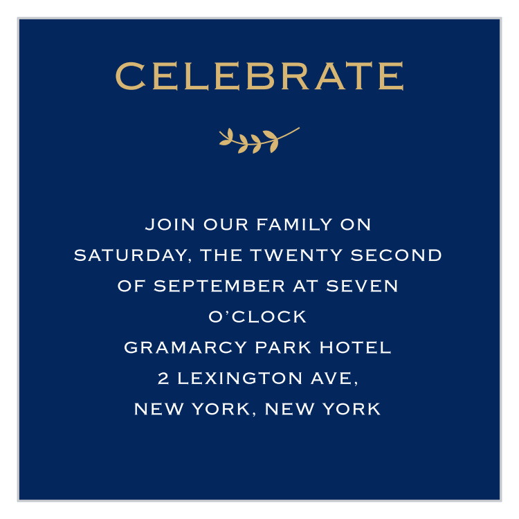 Lovely Lettering Foil Bat Mitzvah Reception Cards