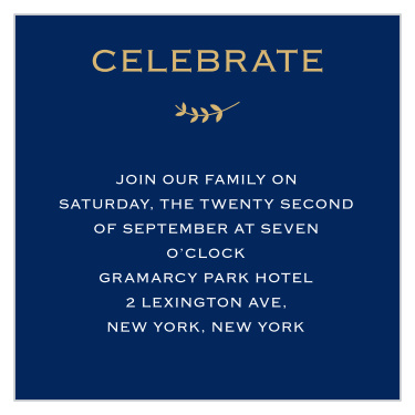 Lovely Lettering Foil Bat Mitzvah Reception Cards