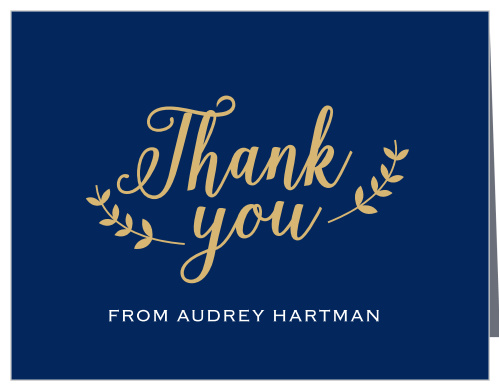Lovely Lettering Foil Bat Mitzvah Thank You Cards