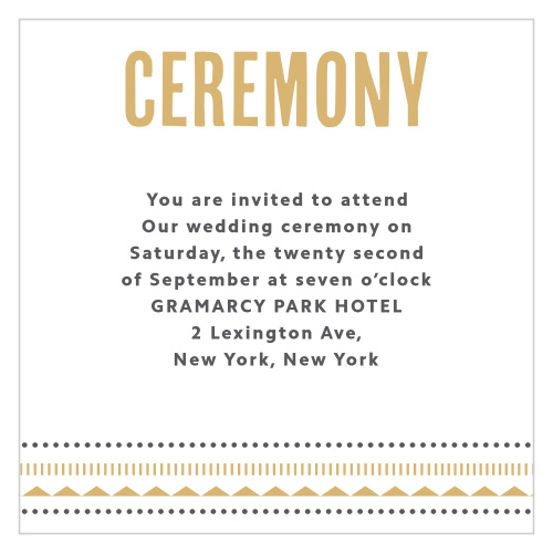 Deco Charm Foil Ceremony Cards