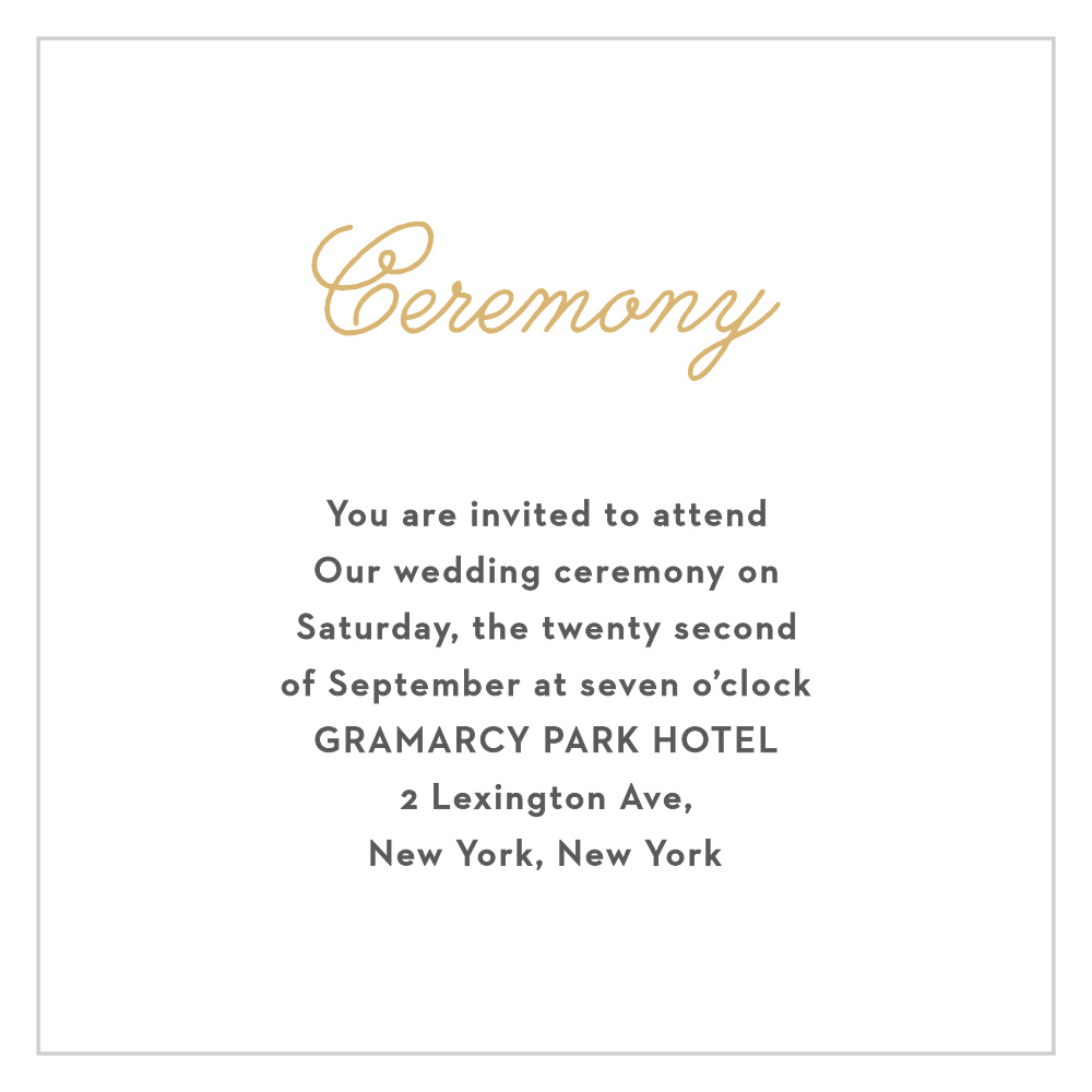 Le Jardinier Foil Ceremony Cards
