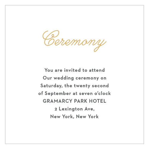 Le Jardinier Foil Ceremony Cards
