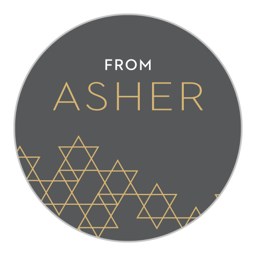 Star Pattern Foil Bar Mitzvah Stickers