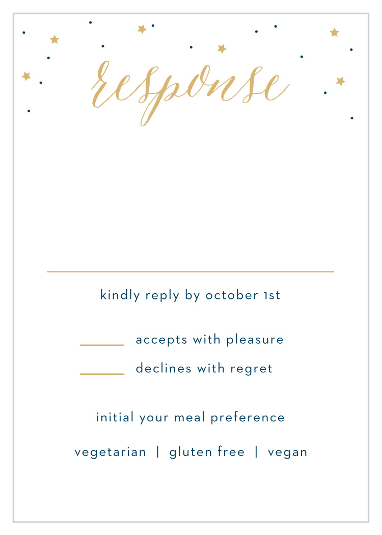 Starry Night Foil Bar Mitzvah Response Cards