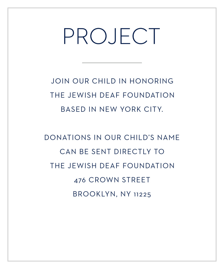 Mod Tallis Foil Bar Mitzvah Project Cards