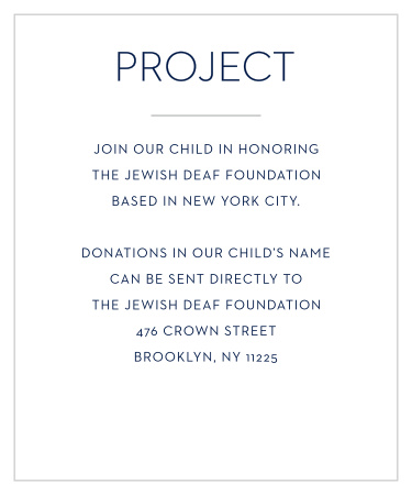 Mod Tallis Foil Bar Mitzvah Project Cards