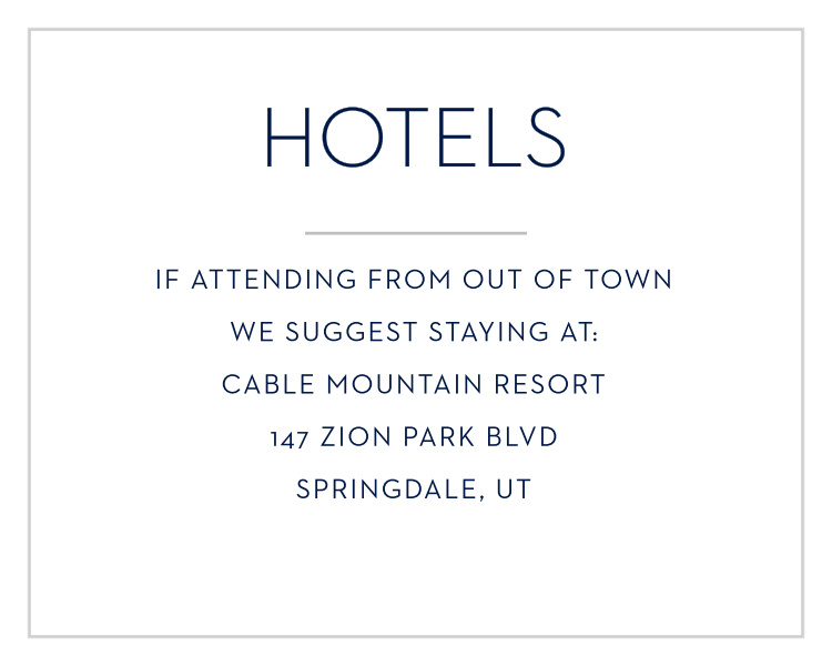 Mod Tallis Foil Bar Mitzvah Lodging Cards
