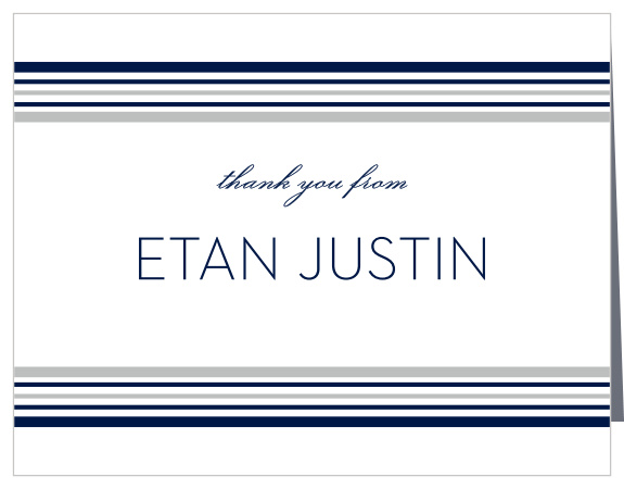 Make your appreciation tangible with these Mod Tallis Foil Bar Mitzvah Thank You Cards.