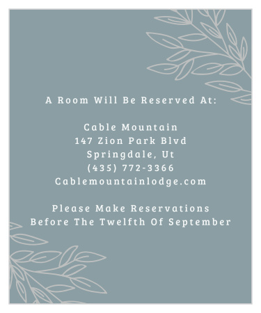 Lakeside Leaves Foil Accommodation Cards